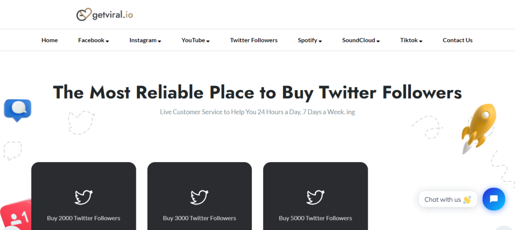 GetViral.io Comprar Seguidores Twitter