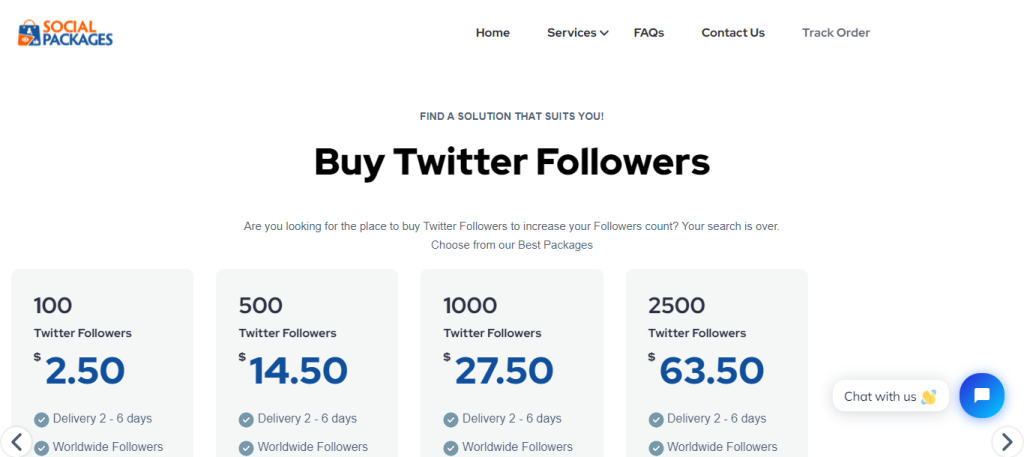 Social Packages - Comprar Seguidores Twitter