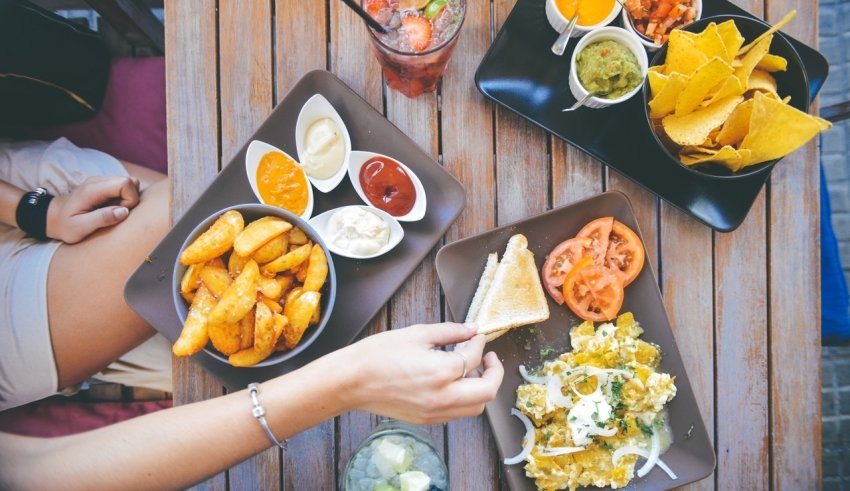 Girl Eating Food from table