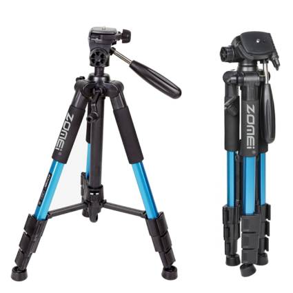 2. ZOMEI 55" Compact Light Weight Travel Tripod