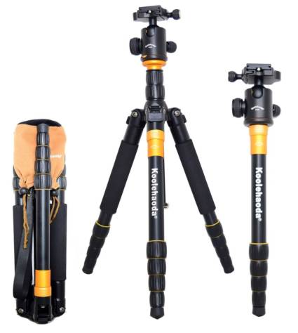 Koolehaoda K-666 Portable Camera Aluminium Tripod Monopod with Ball Head Pocket