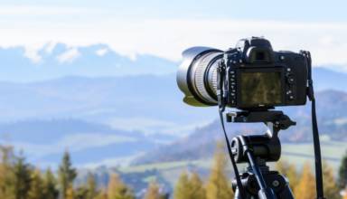 camera on Tripod in open area