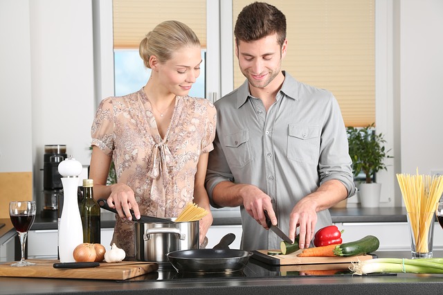 boy and girl in cooking classes