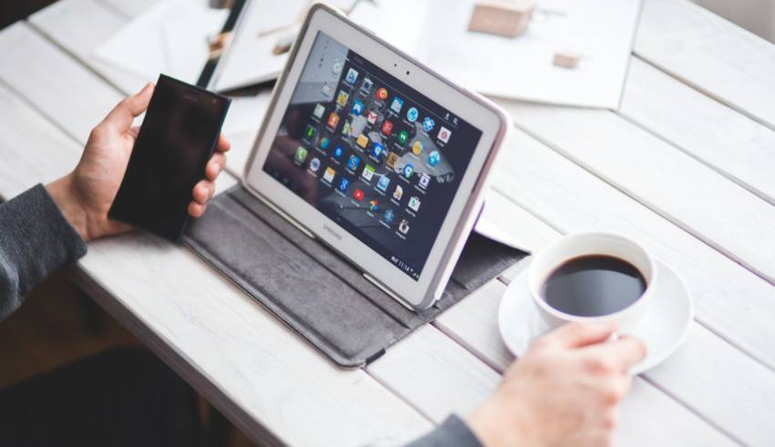 tablet on table