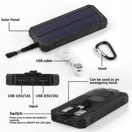 IFITech 15000 mAh Solar Power bank