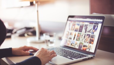 Girl using laptop