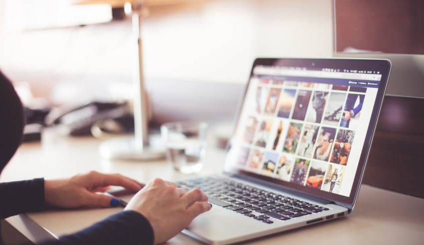 Girl using laptop