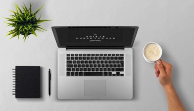 a laptop on table