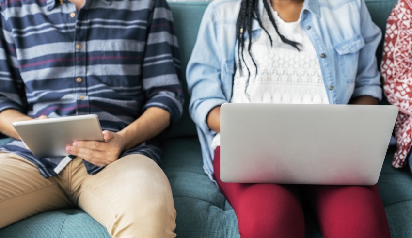 girl and boy using tablet