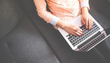 girl using laptop