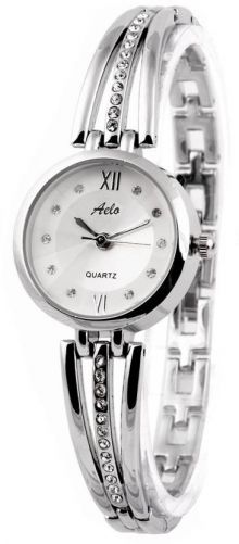 Aelo Silver Metal Strap Chain Bracelet Style Fashion Watch - For Women