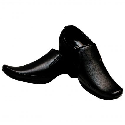 Kraasa Men’s Black Leather Formal Shoes