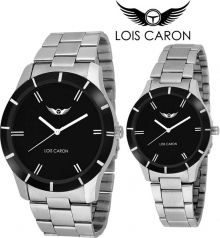 Lois Caron COUPLE BLACK ANALOG WATCH Watch - For Couple