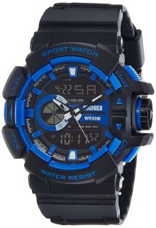 SKMEI Analog-Digital Black Dial Men's Watch - AD1117 (BLK- BLU)