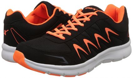 Sparx Mens Black and orange Shoes