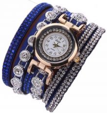 haappybox Grace Blue Leather Bracelet Watch - For Girls