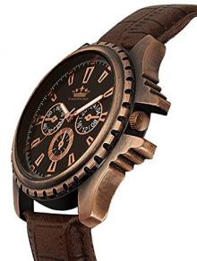 LimeStone Round Casual Octane Originals Analog Brown Strap