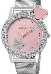 Limestone Analogue Pink Dial Women'S And Girl'S Watch-Ls1304