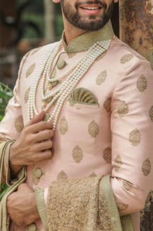 Classic Sherwani With The Touch Of Golden Sequin Work