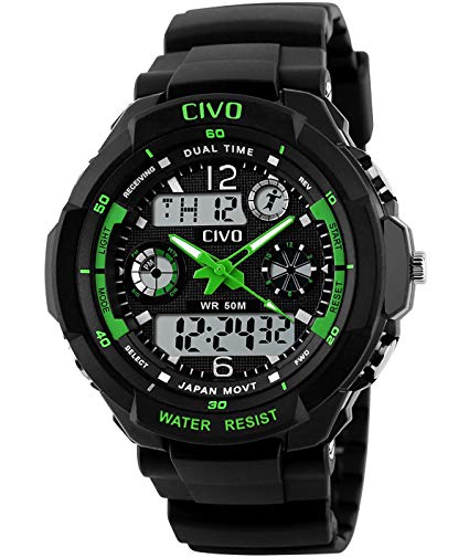 Mens Boys Analogue Digital Sport Watch Waterproof Business Casual Fashion Military Wrist Watch