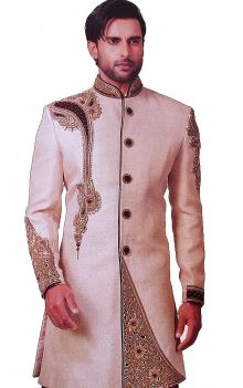 Mens Embroidered Wedding Banarasi Sherwani