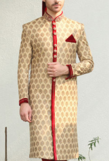 Nawabi Sherwani With The Touch Of Zardozi Work