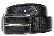 Prada men's genuine leather belt black