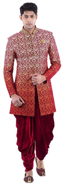 Raj Design Studio Men’s Dupion Silk Wedding Sherwani