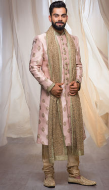 Stylish Sherwani With Touch Of Golden Sequin Work