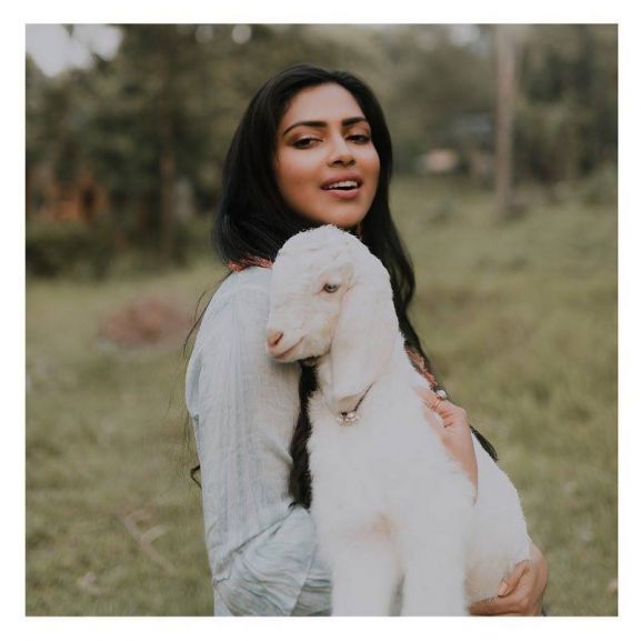 Amala Paul with his lovely pet 