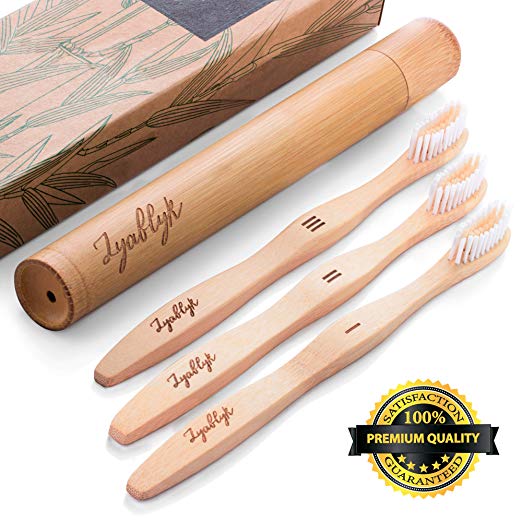 Bamboo Toothbrush Set With Travel Toothbrush