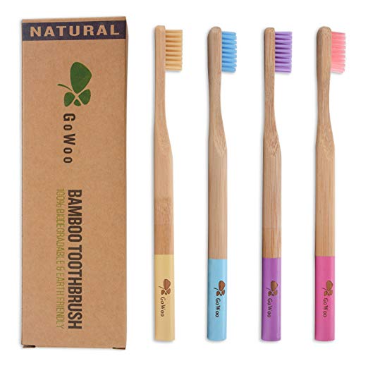 GoWoo 100% Natural Bamboo Toothbrush