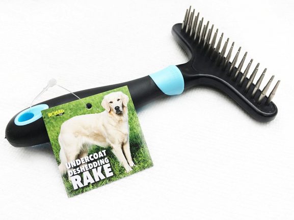 Dog rake deshedding dematting brush comb