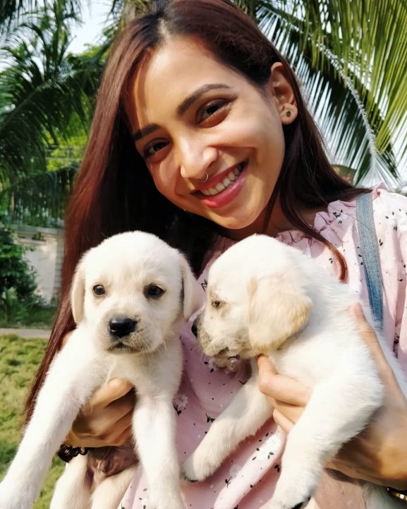 Plabita Borthakur with dogs