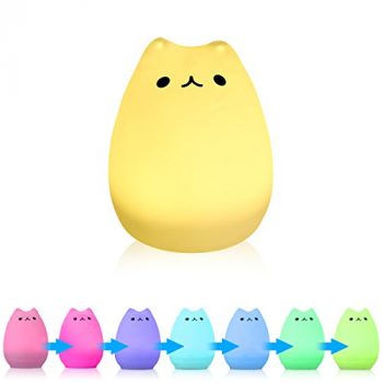 Silicone Cat Shape Color Changing Rechargeable Lamp