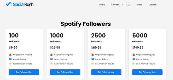 SocialRush - Buy Spotify Plays