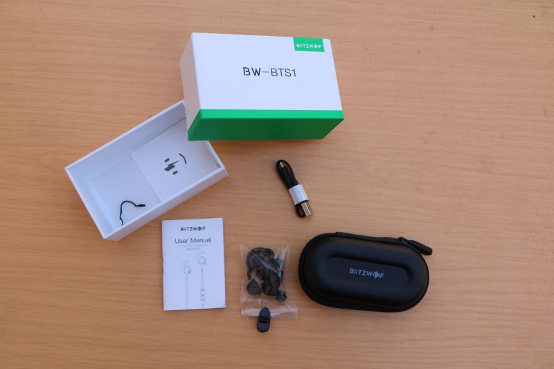 Blitzwolf BW BTS1 Bluetooth Earphone In-Box Content