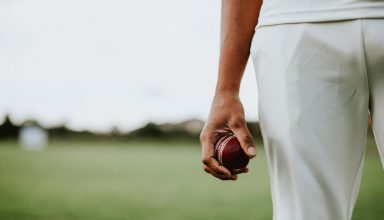 Man playing Cricket