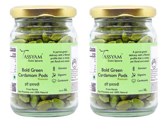 Tassyam Bold Green Cardamom Pods