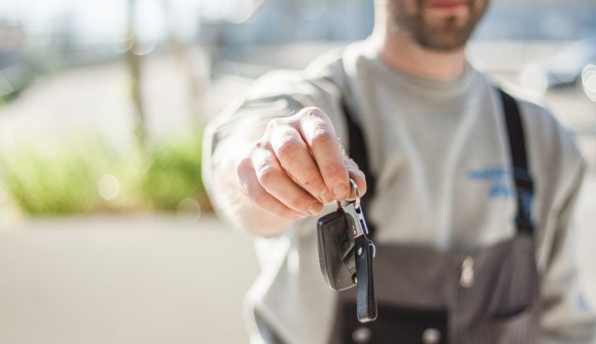 guy giving a car