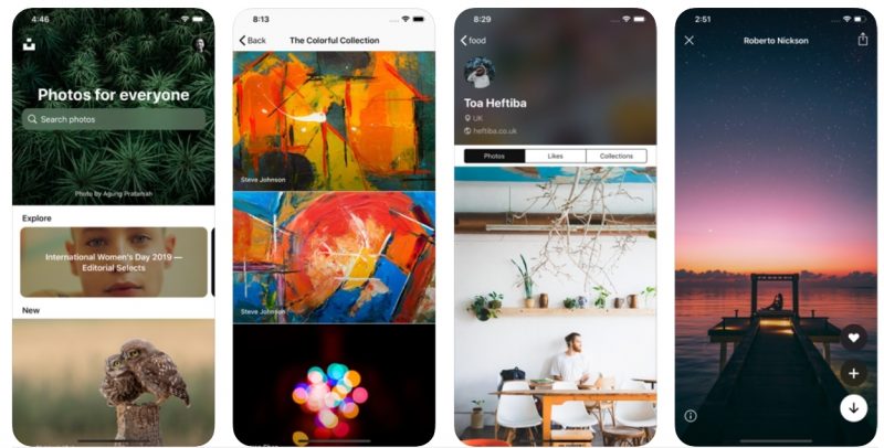 Unsplash photo sharing app