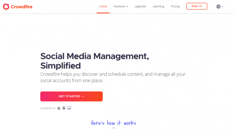 crowdfire social media scheduling tool