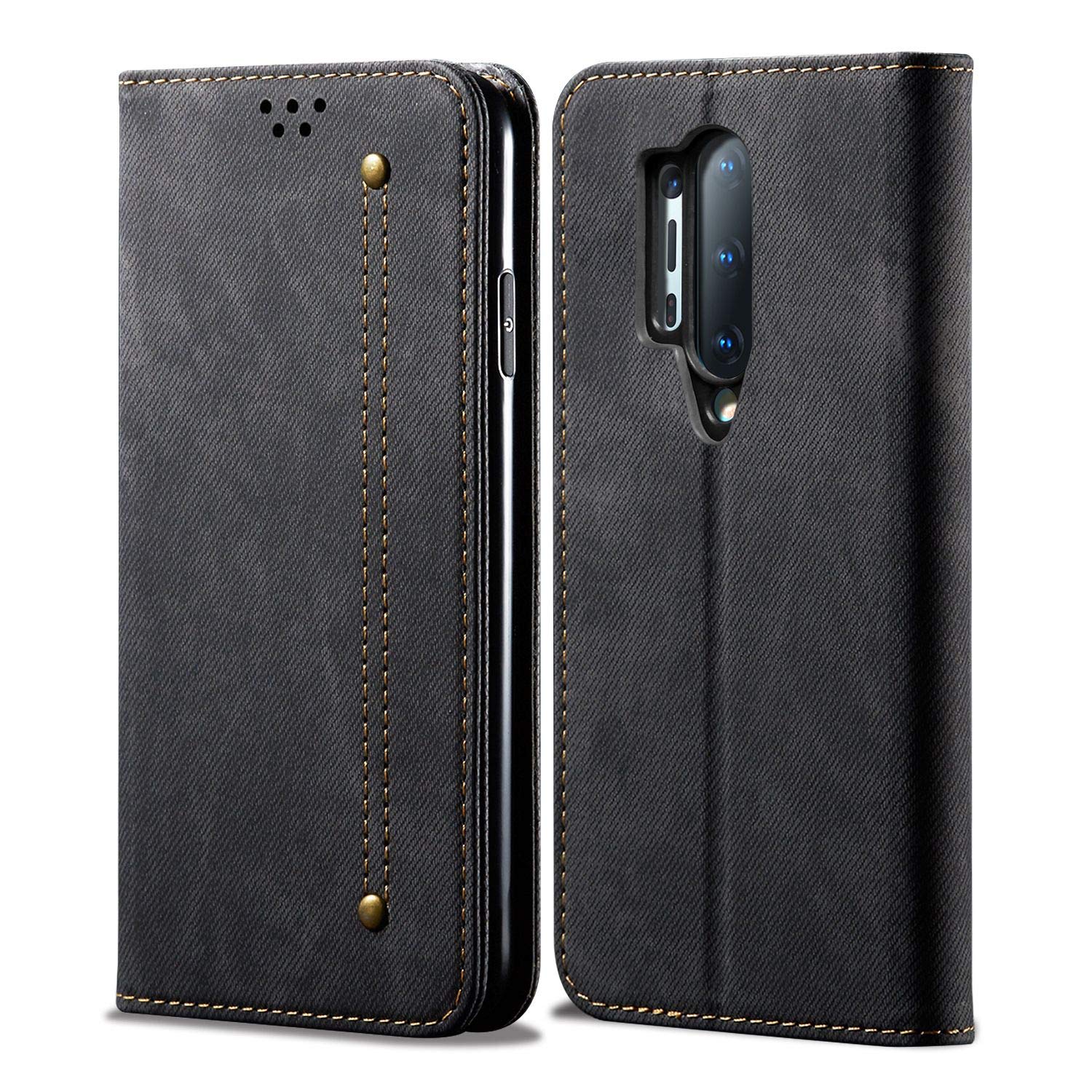 Sandstone® Denim Flip Case Magnetic Closure Cover - best oneplus 8 pro cover