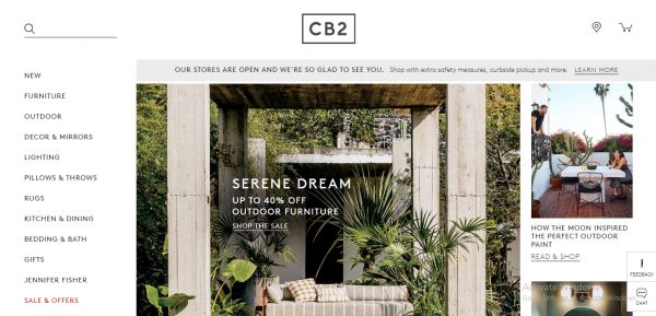 CB2 - website like flying tiger