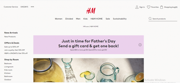 H & M home