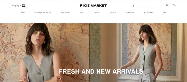 Pixie market - website como zara