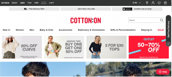 cotton on - website like flying tiger