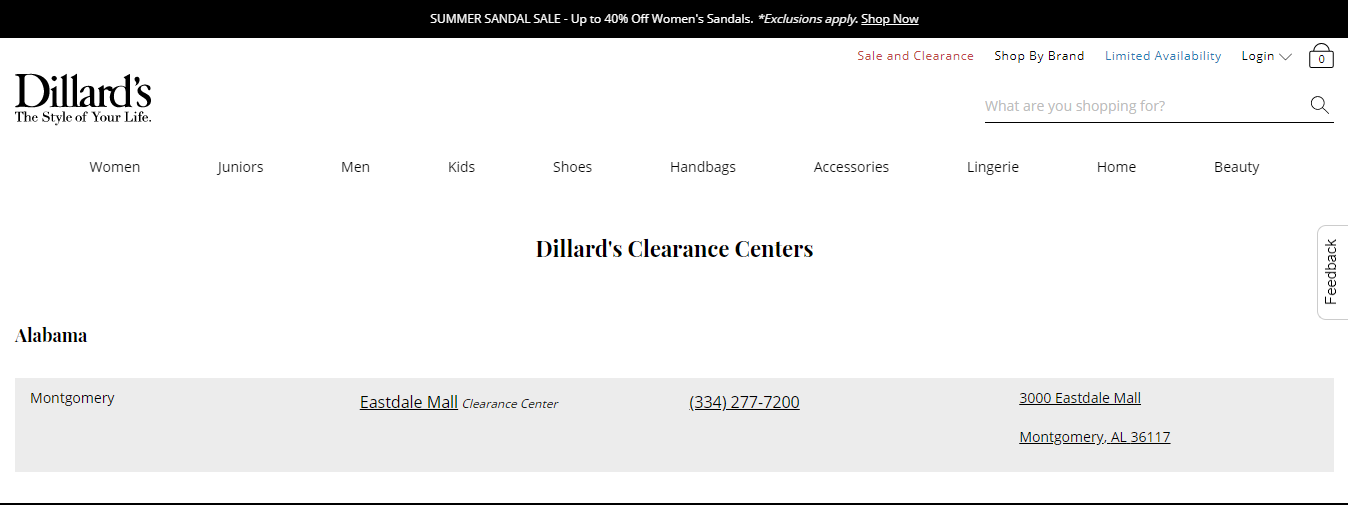 Dillard’s Clearance Center.