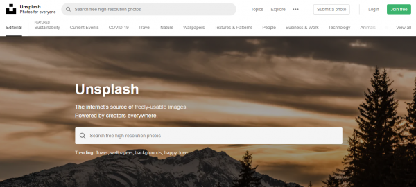 unsplash - website like pixaby