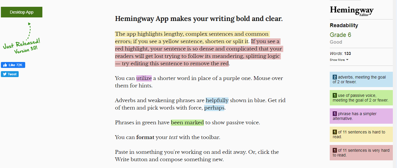 Hemingway App